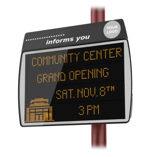 Elancity - Evocity The LED signs outdoor to distribute useful information easily to your constituents - front view - UK