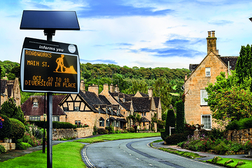 Elancity - Evocity The only LED display board that can operate on a lamppost - front view - UK
